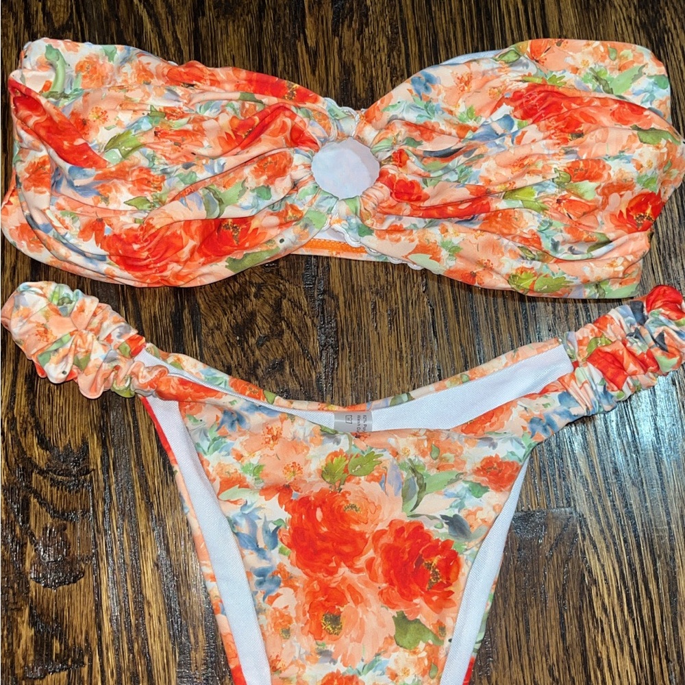 Floral Orange Bikini Set